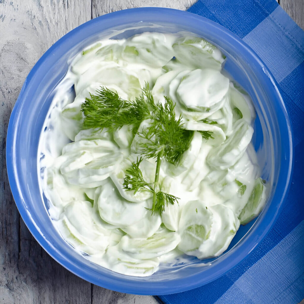 Creamy Cucumber Salad Without Mayonnaise