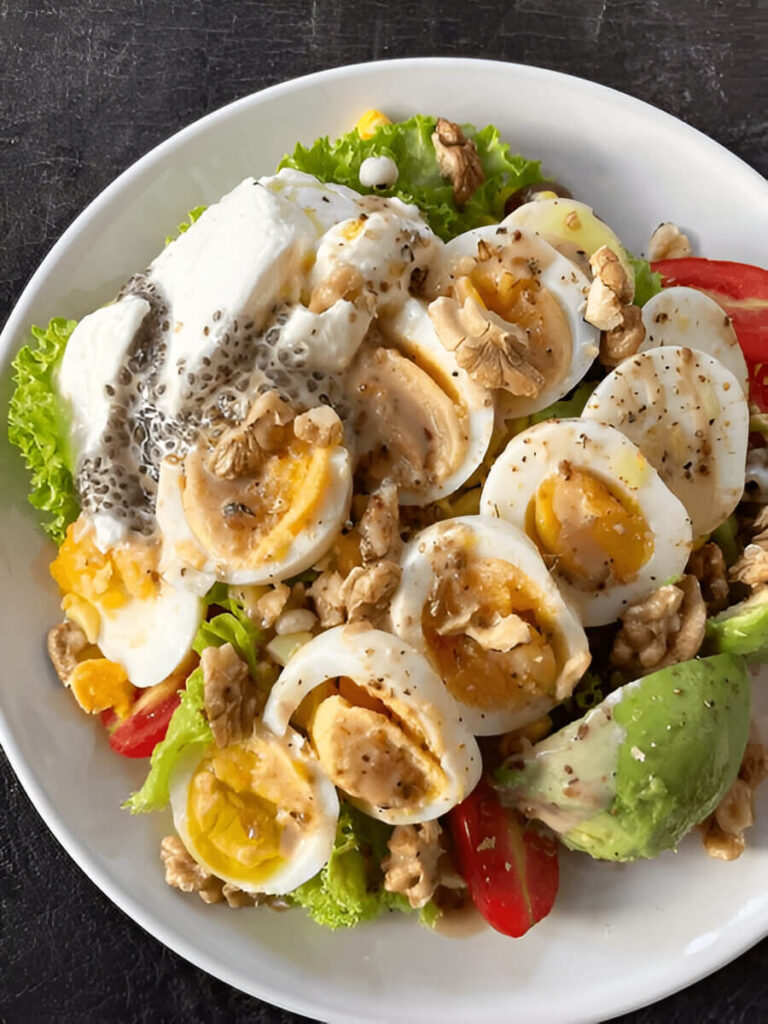 Egg salad recipe made with Greek Yogurt, which is ideal for losing weight as well as Quick Foods