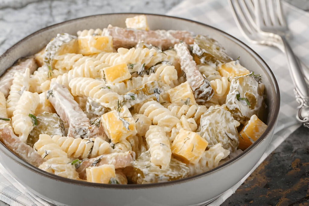 How to Make Creamy Dill Pickle Pasta Salad - Step-by-Step